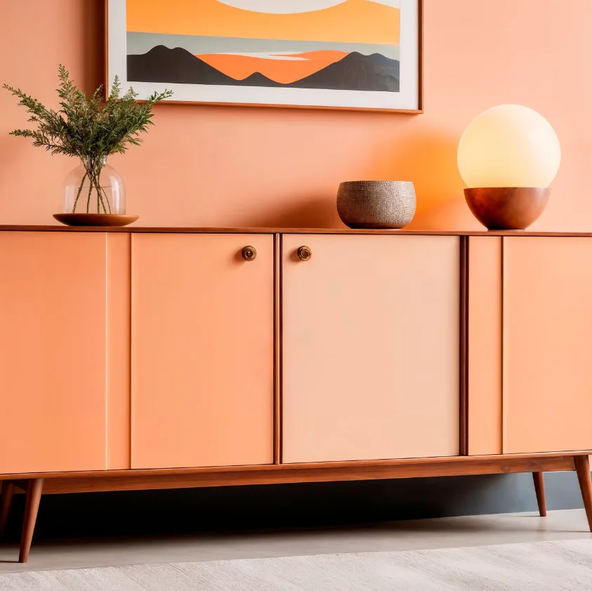 Console dans les tons orangé