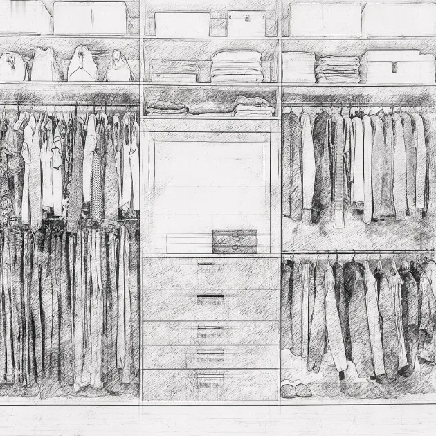 croquis armoire-bois-moderne